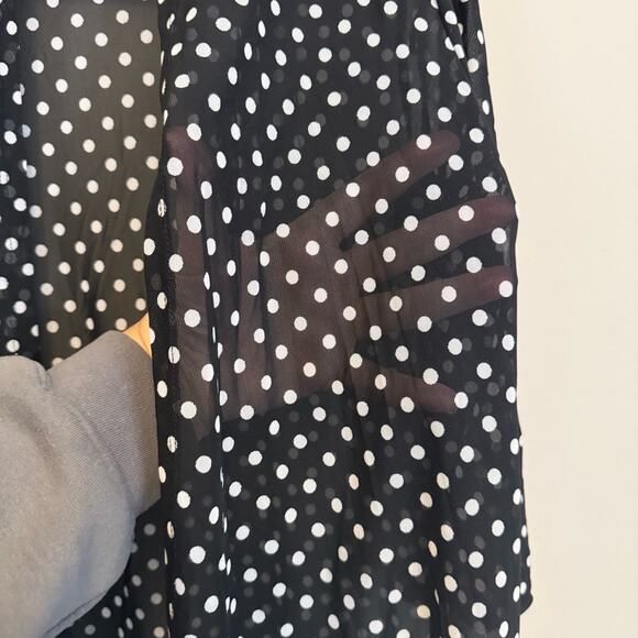 Haani Polka Dot Open Front Cardigan Black Large - Picture 5 of 5